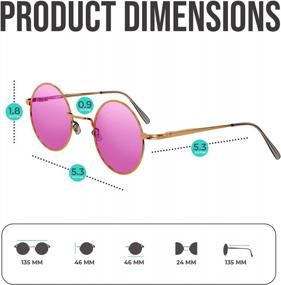 img 2 attached to Get Your Classic Hippie Look On With SunnyPro Retro Round Sunglasses With Small Colored Lens