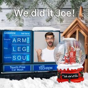 img 3 attached to NYC 2022 Snow Globe: "We Did It Joe" - Merry Christmas And Crystal Ball Clockwork Music Box For Home Decor And Tabletop - 5.9 Inches