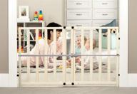 🚧 regalo easy fit wooden decor adjustable 42-inch extra wide baby gate: enhance safety with natural wood elegance! logo