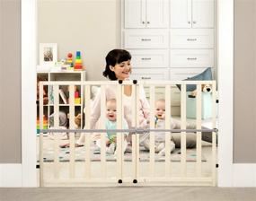 img 1 attached to 🚧 Regalo Easy Fit Wooden Decor Adjustable 42-Inch Extra Wide Baby Gate: Enhance Safety with Natural Wood Elegance!