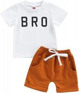 summer baby set: auntie is my bestie sleeveless romper bodysuit top and jogger shorts - casual and adorable 2-piece outfit logo