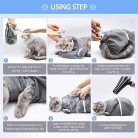 img 1 attached to 🐱 Multifunctional Cat Bath Bag - Adjustable Grooming Bag for Cats, Anti-Bite and Anti-Scratch - Showering, Washing, and Restraint Bag - Suitable for Dogs and Puppies