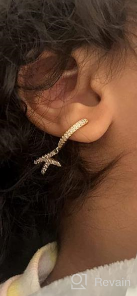 img 1 attached to Hypoallergenic Small Hoop Earrings in 14K Gold Plating with Delicate Cubic Zirconia Initials - Ideal for Women and Girls review by Marc Farrell