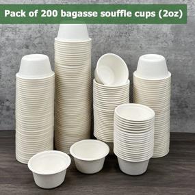 img 1 attached to 200Pk CAMKYDE 2Oz Disposable Bagasse Fiber Souffle Cups - 100% Natural & Biodegradable Compostable Condiment Sample Tasting (White)