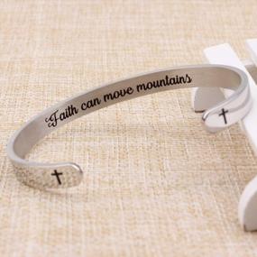 img 1 attached to Inspirational Religious Bracelets For Women, Girls Cuff Bangle Bible Verse Mantra Quotes Engraved Jewelry Christian Gifts For Her Mens Bracelets