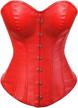 punk-chic: retro goth waist cincher for women - faux leather corset basque bustier logo