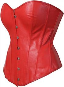 img 2 attached to Punk-Chic: Retro Goth Waist Cincher For Women - Faux Leather Corset Basque Bustier