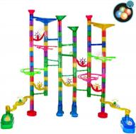 129 pcs marble race track game - gifts2u stem educational marble maze building blocks toys for kids 4+ year old logo