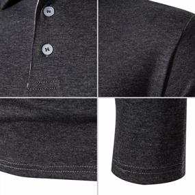 img 1 attached to Men'S Slim-Fit Long Sleeve Golf Polo Shirt, Basic Cotton Design By WATERWANG