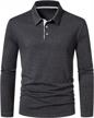 men's slim-fit long sleeve golf polo shirt, basic cotton design by waterwang logo