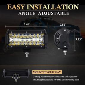 img 1 attached to BUNKER INDUST 7 Inch LED Light Pods - Wiring Harness Kit Included | 2Pcs Spot Flood Beam Lights 25000LM | Waterproof Work Lights for Tractor, ATV, UTV, Truck, Boat, Golf Cart, Off Road | Fog Driving Bumper Backup