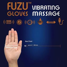 img 2 attached to 🧤 Experience Ultimate Hand Therapy with FUZU Vibrating Massage Gloves: Rechargeable, Waterproof, 20 Speeds & Patterns, Black, 1 Pair (FZ-GL-M)