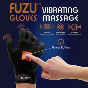 img 1 attached to 🧤 Experience Ultimate Hand Therapy with FUZU Vibrating Massage Gloves: Rechargeable, Waterproof, 20 Speeds & Patterns, Black, 1 Pair (FZ-GL-M)