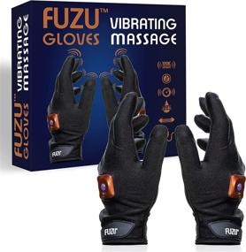 img 3 attached to 🧤 Experience Ultimate Hand Therapy with FUZU Vibrating Massage Gloves: Rechargeable, Waterproof, 20 Speeds & Patterns, Black, 1 Pair (FZ-GL-M)