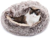 🐶 plush hooded calming dog bed & cat bed, anglelike donut design, anti anxiety pet bed with machine washable cover, high bolster, multiple sizes s-xl logo