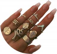 винтажные штабелируемые кольца на костяшки пальцев для женщин и девочек - nicute gold finger rhinestone ring set логотип