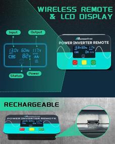 img 3 attached to 🔌 Mxmoonfree 1000W Pure Sine Wave Power Inverter: Wireless LCD Remote Control, 12V DC to AC 110V/120V, Peak 2000 Watt