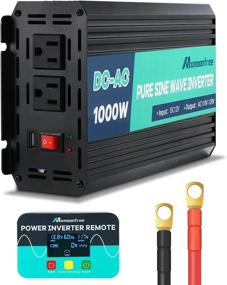 img 4 attached to 🔌 Mxmoonfree 1000W Pure Sine Wave Power Inverter: Wireless LCD Remote Control, 12V DC to AC 110V/120V, Peak 2000 Watt