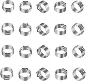 img 1 attached to Stainless Steel Single Ear Stepless Hose Clamps Assortment - 130Pcs, 7-21Mm, 304 Grade, With Cinch Clamp Rings For Secure Hose Connections