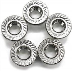 img 4 attached to 20-Piece 3/8-16 Stainless Steel Serrated Flange Lock Nuts By Fullerkreg