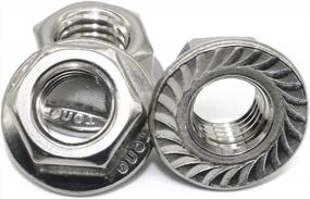 img 2 attached to 20-Piece 3/8-16 Stainless Steel Serrated Flange Lock Nuts By Fullerkreg