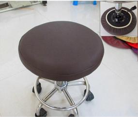 img 3 attached to Waterproof PU Bar Stool Cover 2 Pack - Anti-Slip Round Seat Cover, 11.5 Inch Coffee Color By Sigmat
