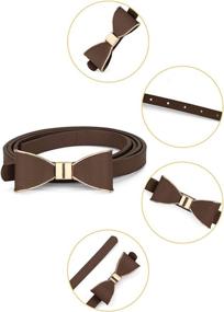 img 3 attached to 🎀 Uxcell Women's Skinny Waist Bow Knot Buckle Belts - Fashionable Accessories