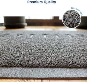 img 2 attached to 🐱 WePet Cattitude Cat Litter Mat - M Size, 24 x 22 Inch Premium Durable Soft PVC Rug for Kitty Litter Trapping - Grey Scatter Control Mat, Urine Waterproof, Easy to Clean and Wash