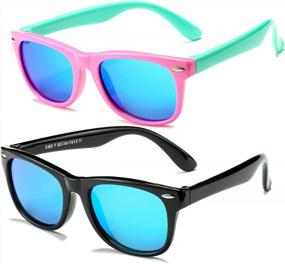 img 4 attached to Flexible TPEE Frame Polarized Sunglasses For Kids Age 3-10, 100% UV Protection For Boys And Girls