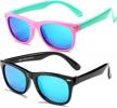 flexible tpee frame polarized sunglasses for kids age 3-10, 100% uv protection for boys and girls logo