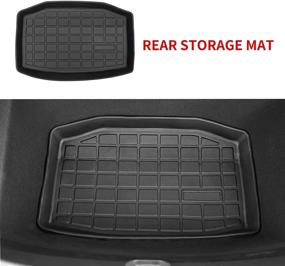 img 2 attached to Xipoo Fit 2021 2022 Tesla Model 3 Trunk Mat Floor Mats Storage Mat TPE Cargo Liner Cargo Tray Storage Mat For 2022 2021 Tesla Model 3 Accessories (Three Trunk Mats Floor Mats)