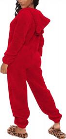 img 3 attached to Women'S Fleece Jumpsuit Hoodie Pajamas One Piece Bodysuits Outfits Sleepwear Loungewear Cute Sherpa