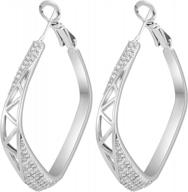 shine with emibele's 14k gold plated geometric hoop earrings - dazzling cubic zirconia studs for mom and girls logo