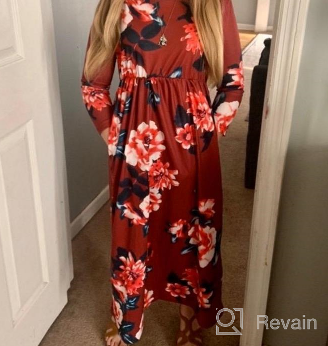 img 1 attached to 🌸 Stylish QIJOVO Floral Maxi Dress with Pockets & Sleeves - Perfect for Holiday review by Brittany Jackson