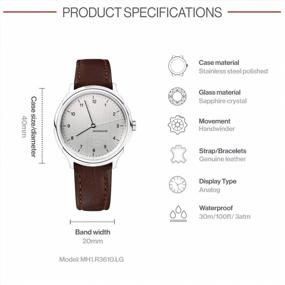 img 2 attached to Mondaine Helvetica No 1 Wrist Watch Men (Model: MH1.R3610.LG) Swiss Made, Brown Leather Strap, Silver Stainless Steel Case, Metallic Face, Black Hands And Numbers