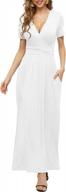 стильное и удобное: женское платье макси с коротким рукавом, поясом-оберткой и карманами от lilbetter для лета логотип