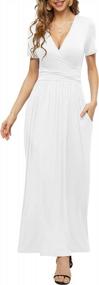 img 4 attached to Stylish And Comfortable: LILBETTER'S Women'S Short Sleeve Maxi Dress With Wrap Waist And Pockets For Summer