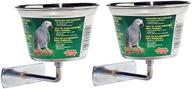 🦜 living world (2 pack) stainless steel parrot cups - 16-ounce each: durable and convenient feeding solution for your beloved parrot logo