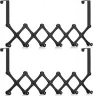 aifacay over the door hooks - 6 hook towel rack & coat hanger for efficient space use & storage (2 pack, black) logo