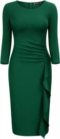 img 2 attached to Miusol Women'S Business Retro Ruffles 2/3 Sleeve Cocktail Pencil Dress