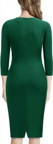 img 3 attached to Miusol Women'S Business Retro Ruffles 2/3 Sleeve Cocktail Pencil Dress