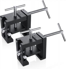 img 4 attached to Neitra Cabinet Installation Clamps: Upgraded All Metal Design with Drill Hole Guide for Easy and Fast Face Frame Installing, Black 2-Pack