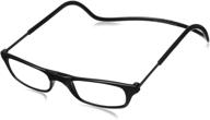 👓 clic original reader rectangular reading glasses, black, 1 count (pack of 1) + 1.75 logo