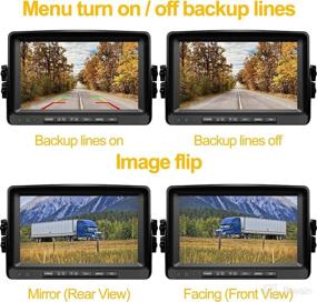 img 3 attached to 📸 Fursom 9-inch Backup Camera Kit with 4 1080P Wired Cams, IP69 Waterproof, Quad Split Screen, Night Vision Rear View, Built-in DVR, 32GB SD Card Reversing Camera System