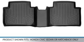 img 2 attached to Enhanced 2nd Row Black MAXLINER Floor Mat 🔲 Liner for 2016-2021 Honda Civic Sedan Or Hatchback Models
