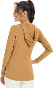 img 3 attached to Stay Safe Outdoors: Women'S Long Sleeve Hooded Athletic Shirt With UPF 50+ Sun Protection
