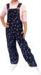 sparkling blue denim jumpsuit for girls: peacolate sequin overalls with color changeable pants (3-14 years) logo