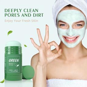 img 1 attached to Green Tea Mask Stick For Deep Pore Cleansing And Blackhead Removal With Extracts, Moisturizing And Purifying Effects For All Skin Types - Pack Of 2 For Men And Women