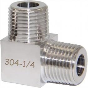 img 2 attached to Stainless Steel 1/4" NPT Male X 1/4" NPT Male 90 Degree Street Elbow Cast Pipe Fittings For Water, Air, And Fuel Applications By Beduan