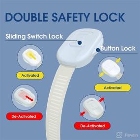 img 2 attached to LOSODONA Child Safety Cabinet Locks (Set of 6), Double Lock Protection Baby Proof Strap 🔒 Locks for Fridge, Drawers, Ovens, Toilets, Dishwasher, Easy 3M Adhesive No Drilling Adjustable Length Baby Locks